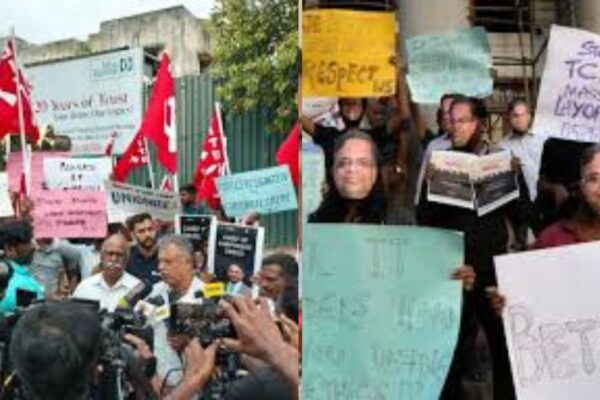 tcs layoffs unite protest