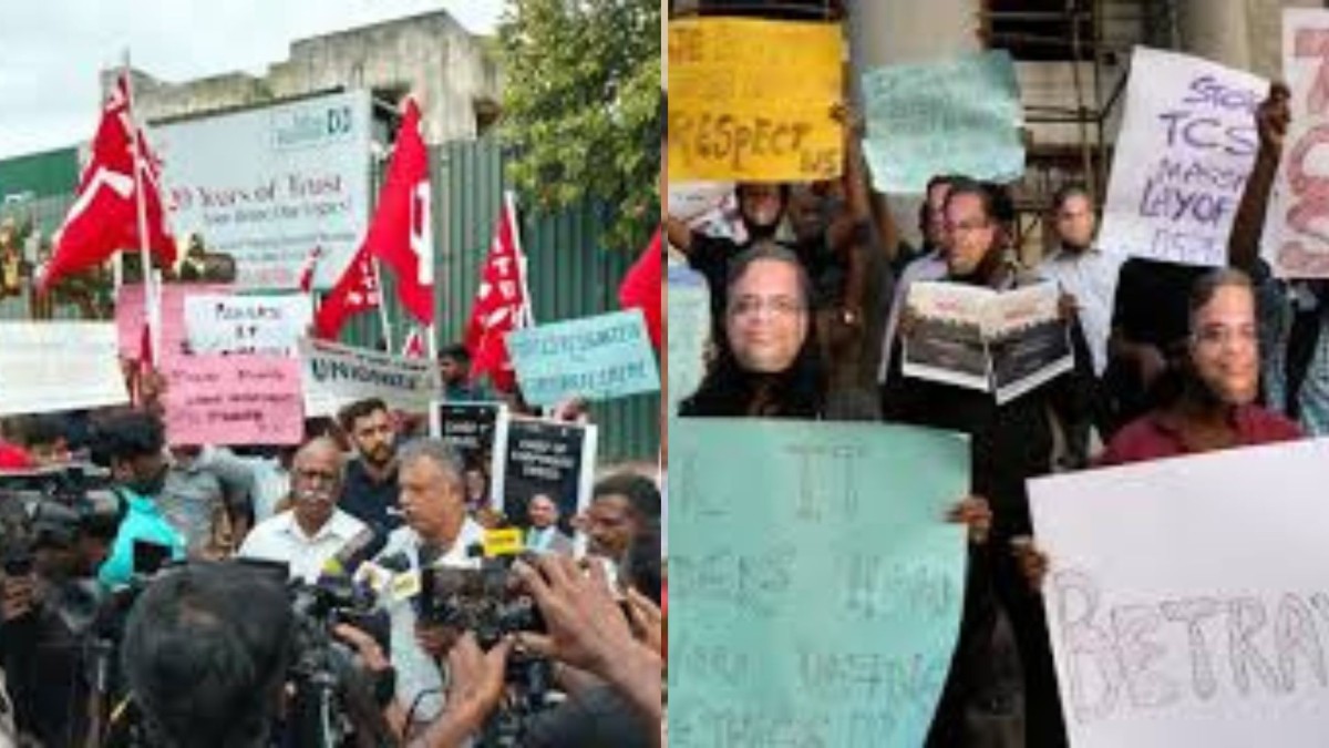 tcs layoffs unite protest
