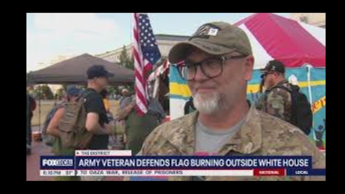 Veteran Burning Flag