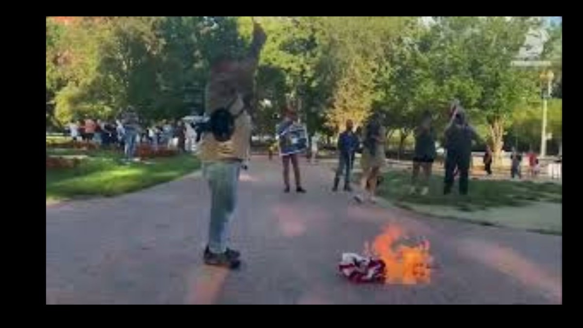 Veteran Burning Flag